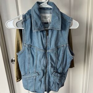 American Eagle Blue Denim Vest
